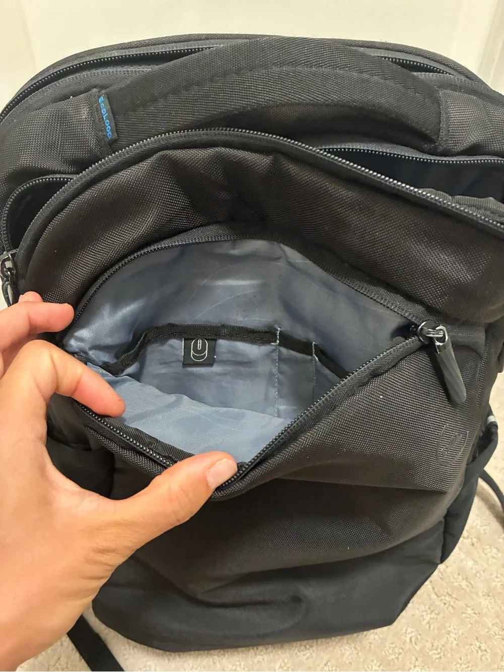 Minimalist Black Men's Backpack - Durable Everyday Bag